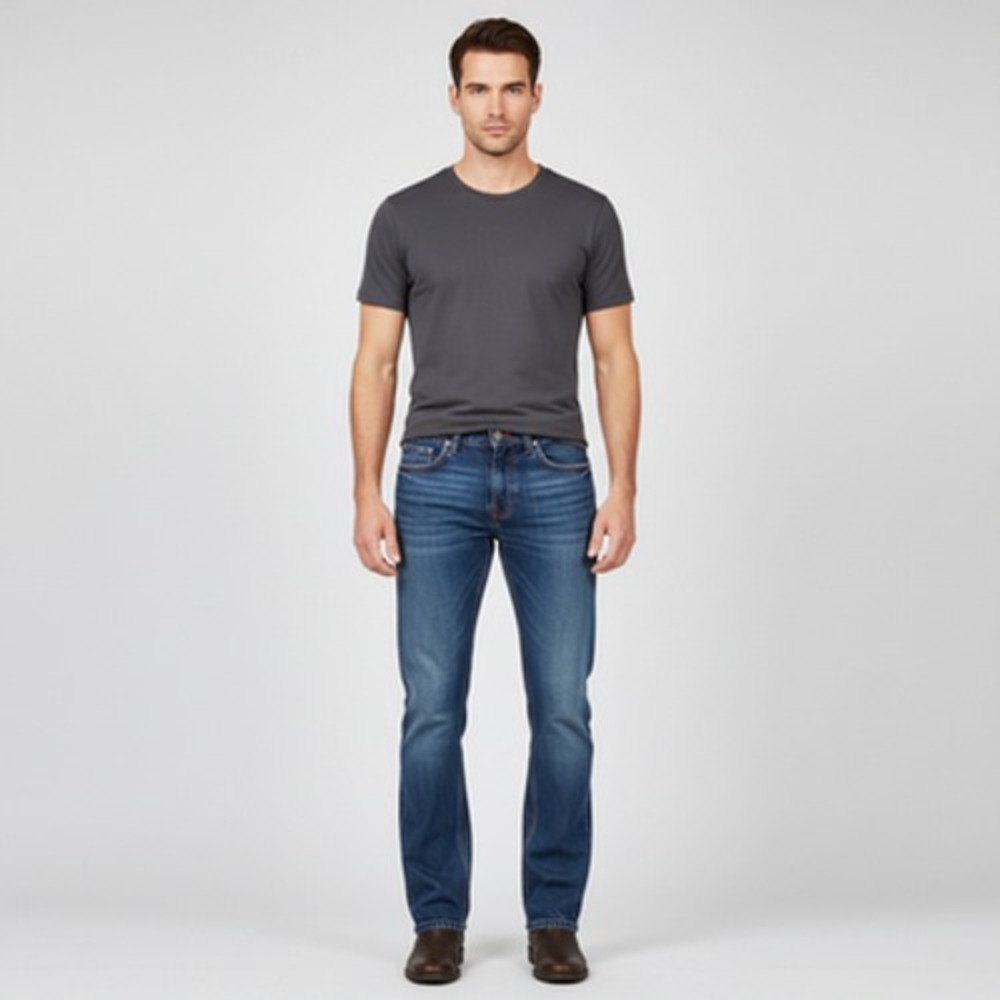 Russo Jeans Men s Bootcut Size 36x30 Blue Denim Mid Rise Regular Fit Cotton